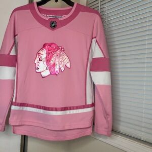 NHL Pink and White Hockey Jersey
